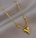 Elegant Golden-Tone Heart Pendant Necklace